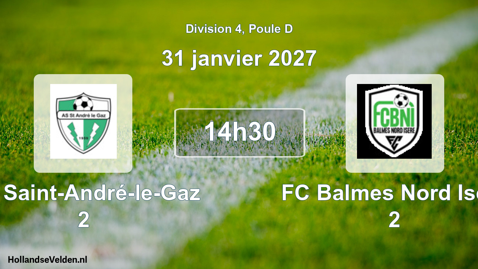 Scheduled Match: AS Saint-André-le-Gaz 2 - FC Balmes Nord Isère 2 (31 January 2027)