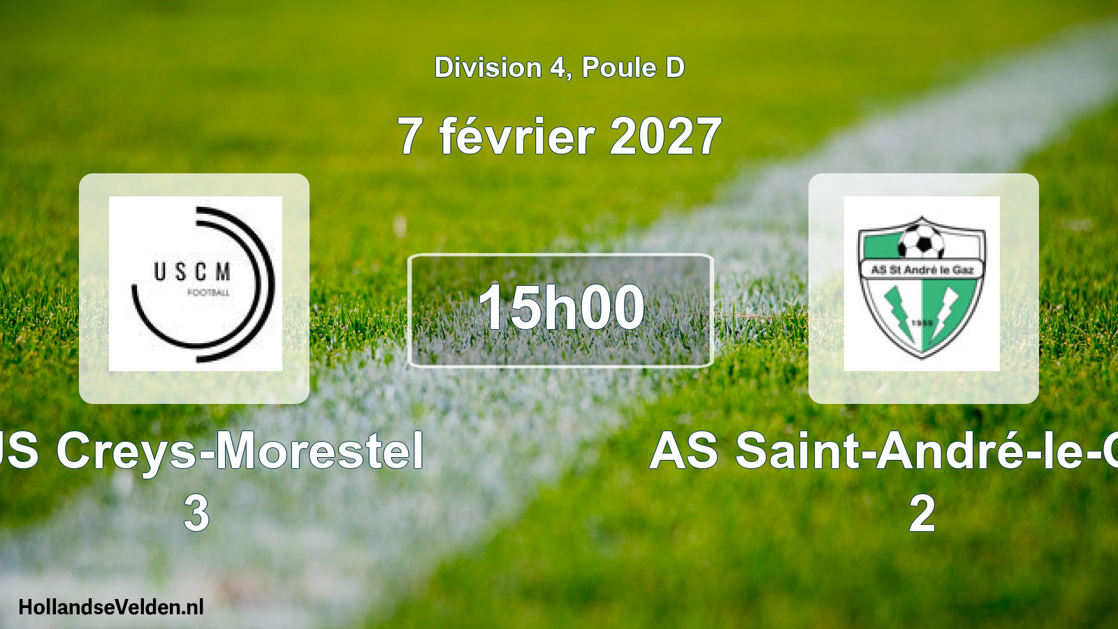 Scheduled Match: US Creys-Morestel 3 - AS Saint-André-le-Gaz 2 (7 February 2027)