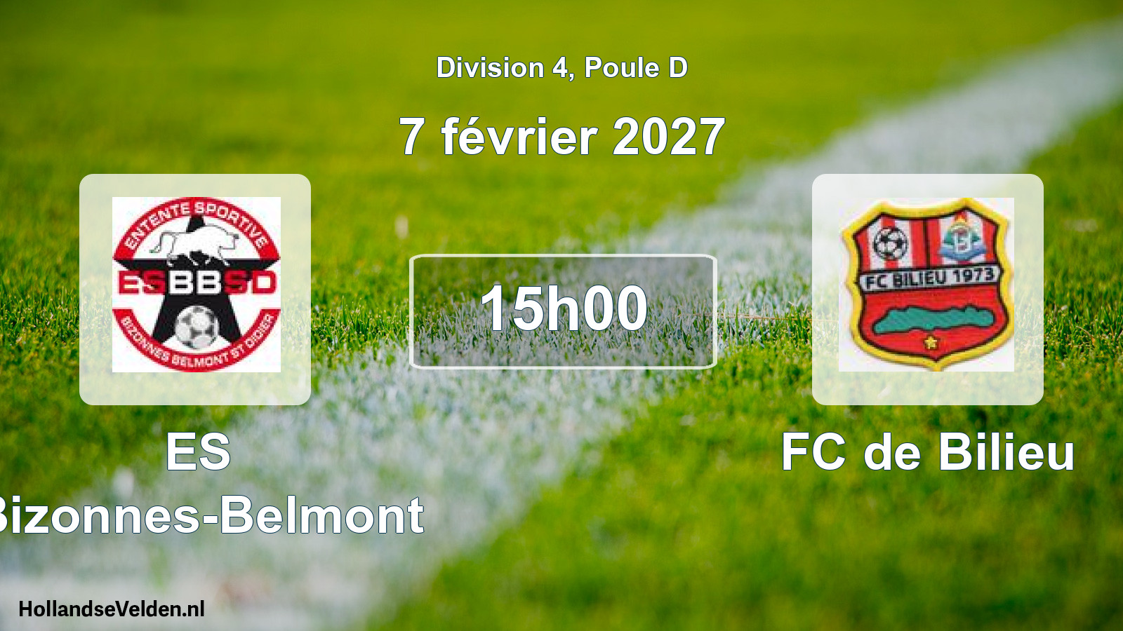 Match programmé: ES Bizonnes-Belmont - FC de Bilieu (7 février 2027)