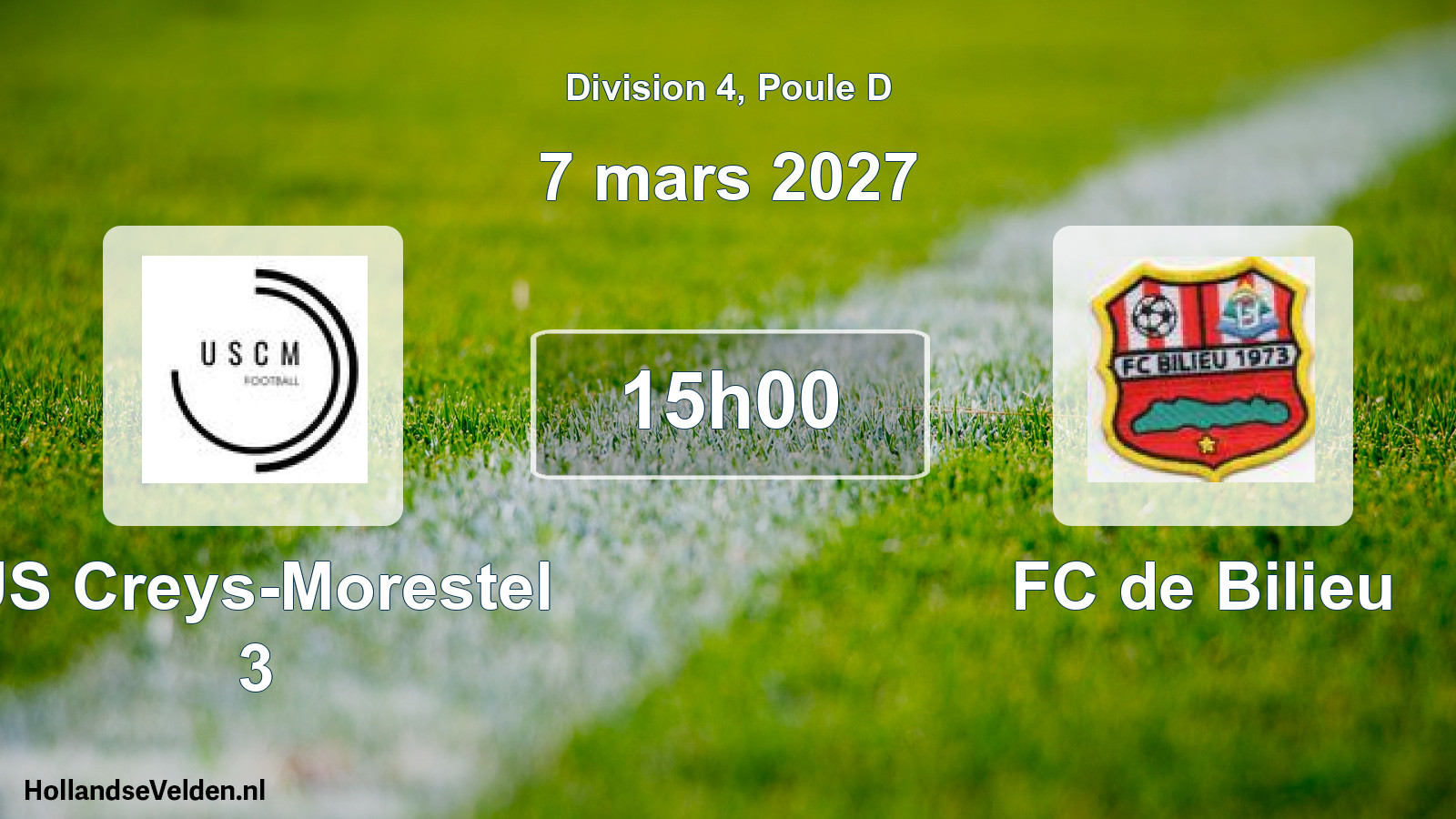 Match programmé: US Creys-Morestel 3 - FC de Bilieu (7 mars 2027)