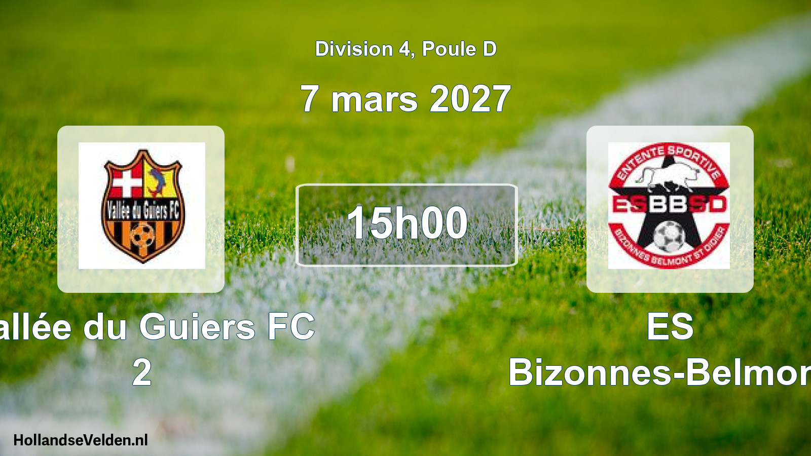 Scheduled Match: Vallée du Guiers FC 2 - ES Bizonnes-Belmont (7 March 2027)