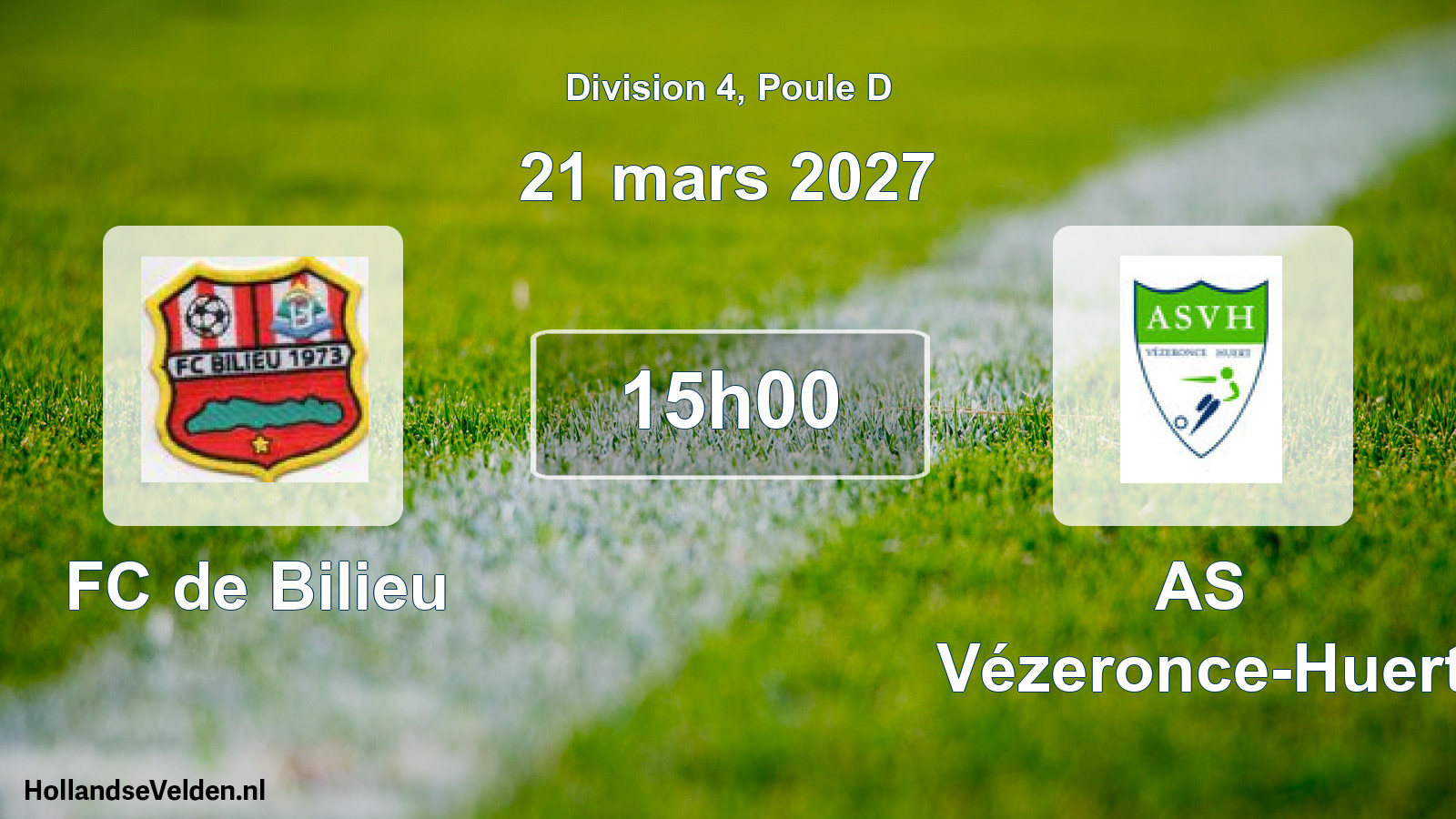 Match programmé: FC de Bilieu - AS Vézeronce-Huert (21 mars 2027)
