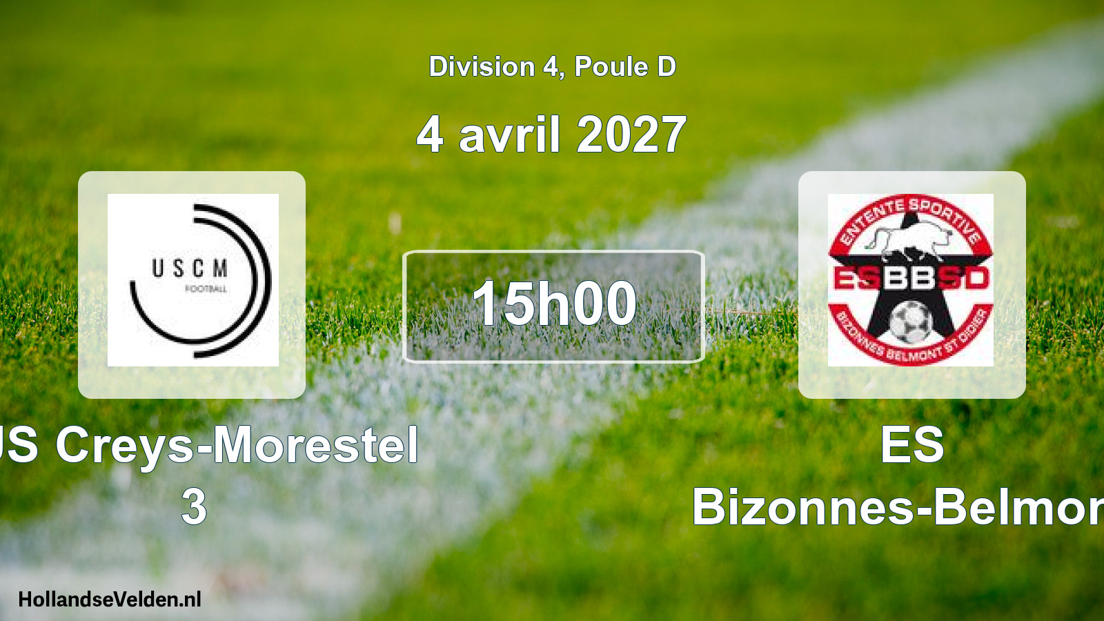 Scheduled Match: US Creys-Morestel 3 - ES Bizonnes-Belmont (4 April 2027)