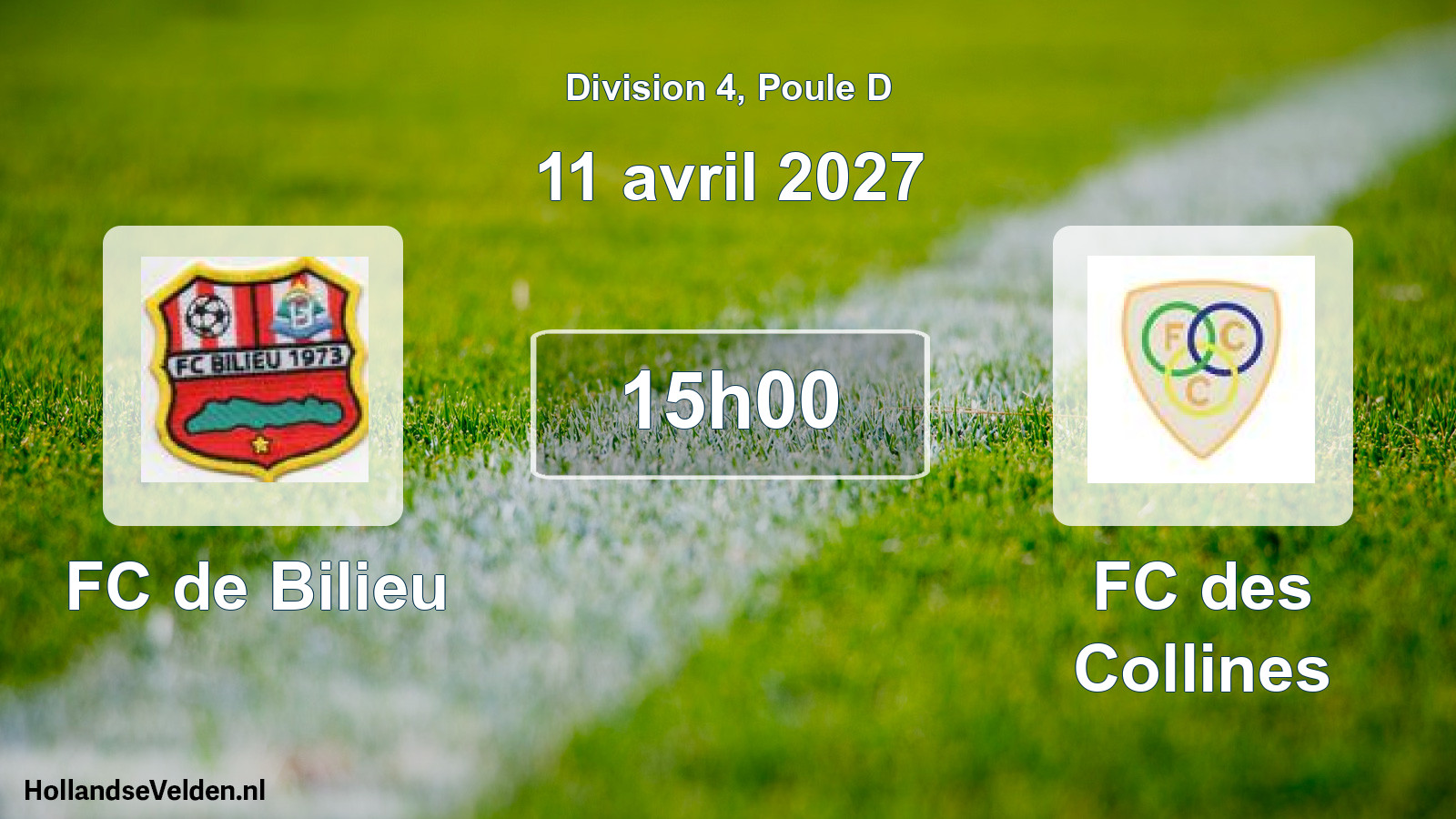 Scheduled Match: FC de Bilieu - FC des Collines (11 April 2027)
