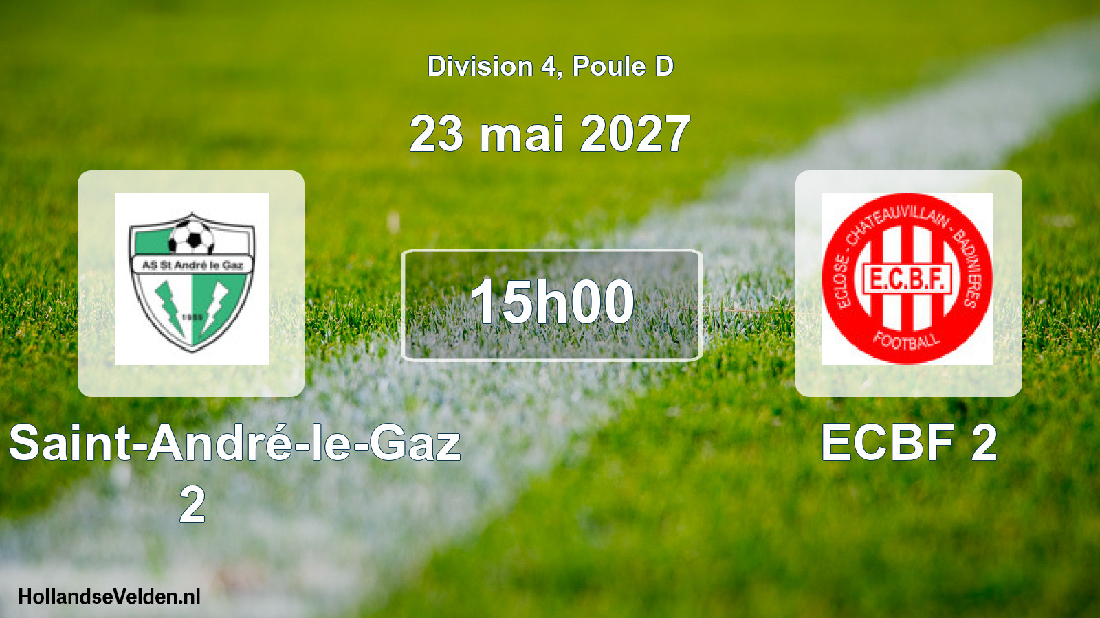 Match programmé: AS Saint-André-le-Gaz 2 - ECBF 2 (23 mai 2027)