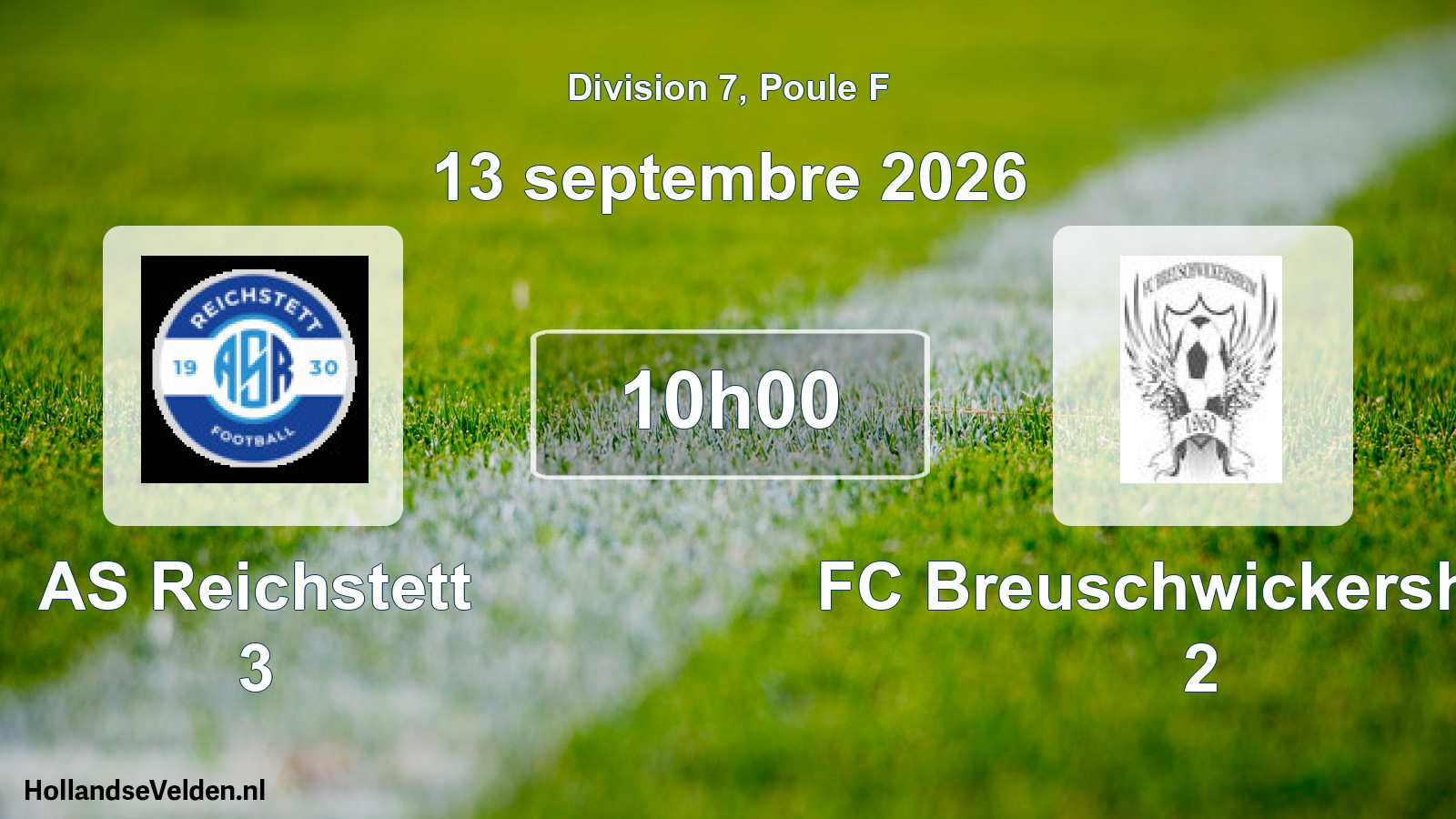 Scheduled Match: AS Reichstett 3 - FC Breuschwickersheim 2 (13 September 2026)
