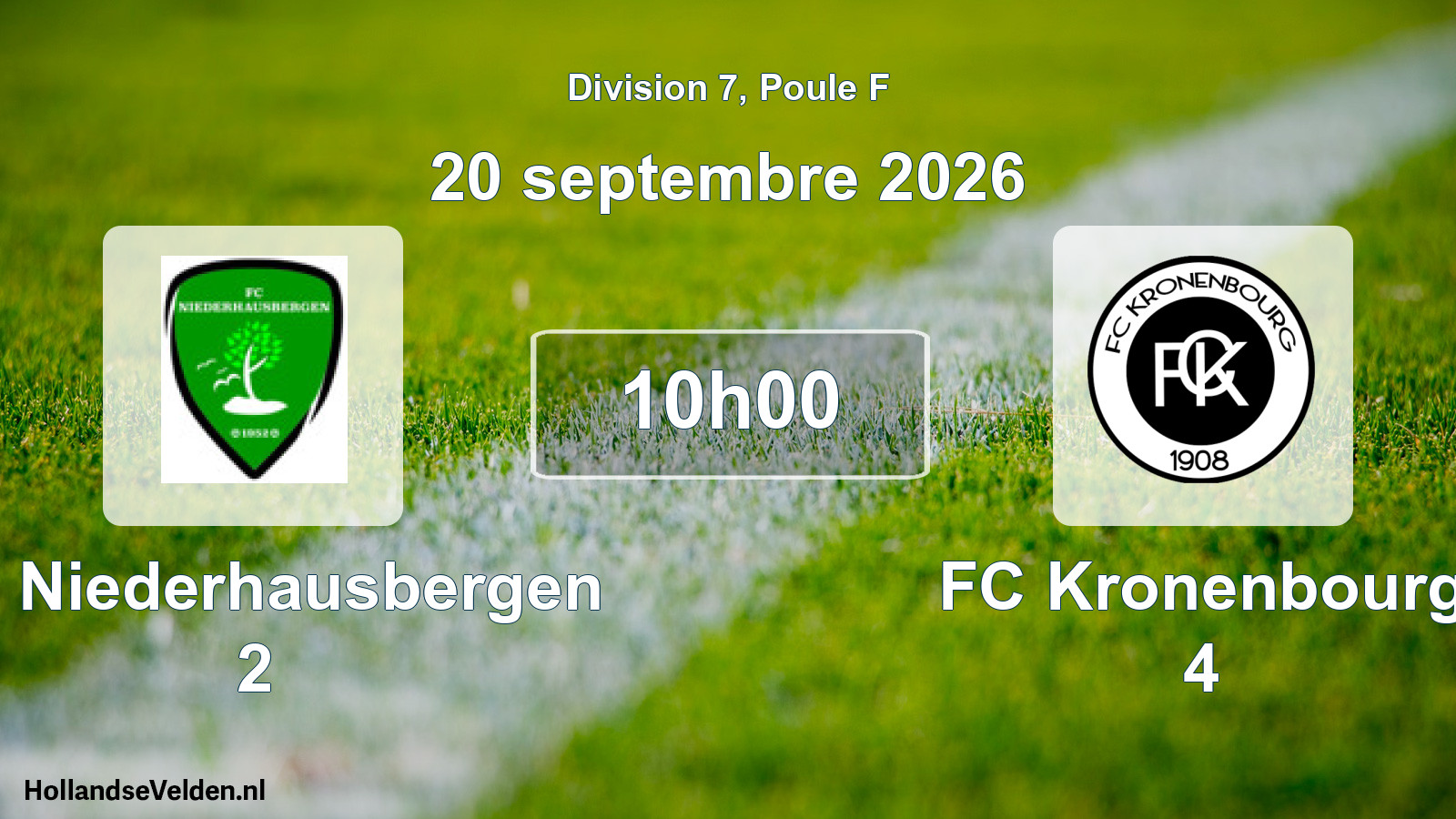 Scheduled Match: FC Niederhausbergen 2 - FC Kronenbourg 4 (20 September 2026)