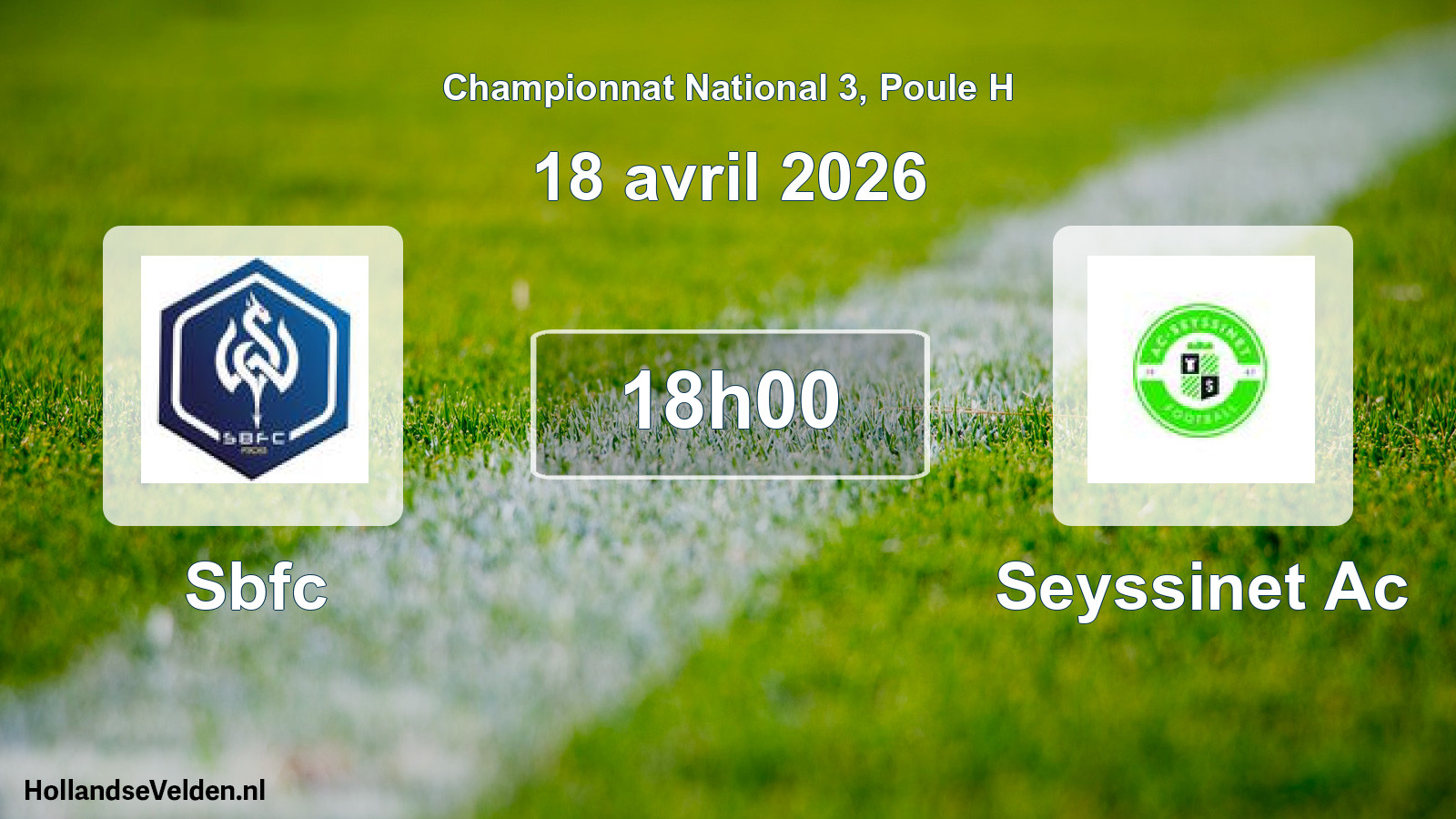 Geplande wedstrijd: Sbfc - Seyssinet Ac (18 avril 2026)