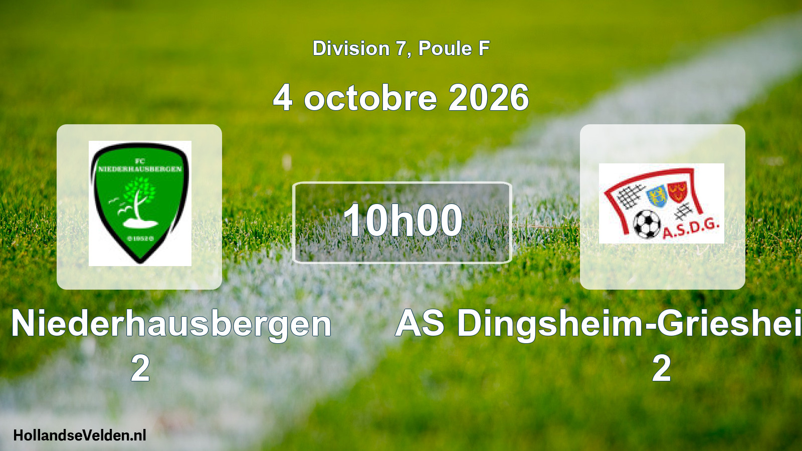 Scheduled Match: FC Niederhausbergen 2 - AS Dingsheim-Griesheim 1920 2 (4 October 2026)