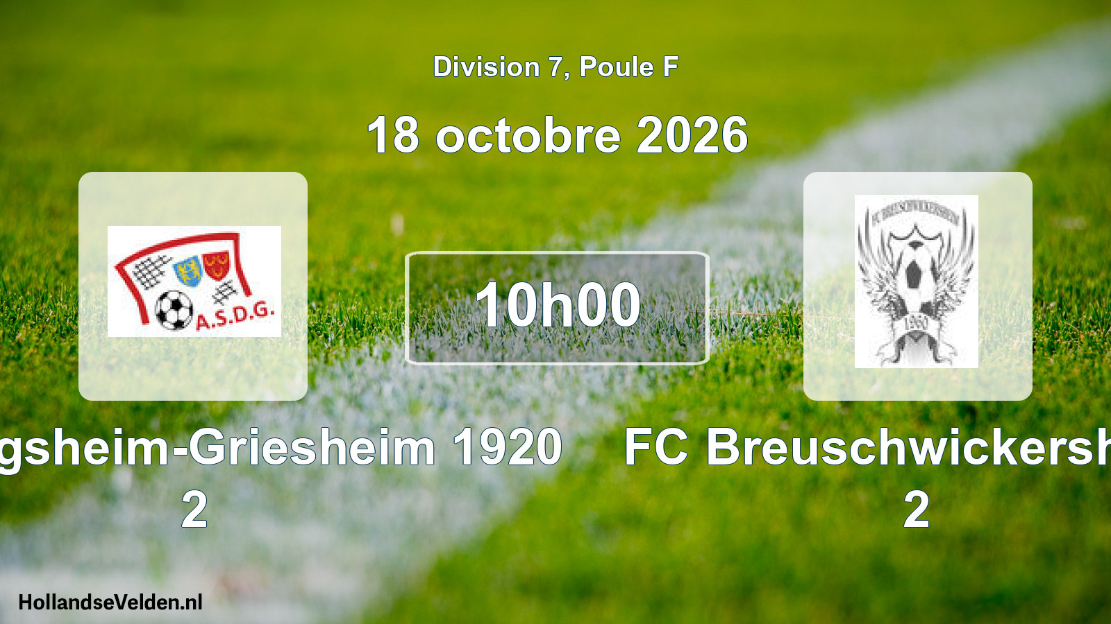Scheduled Match: AS Dingsheim-Griesheim 1920 2 - FC Breuschwickersheim 2 (18 October 2026)