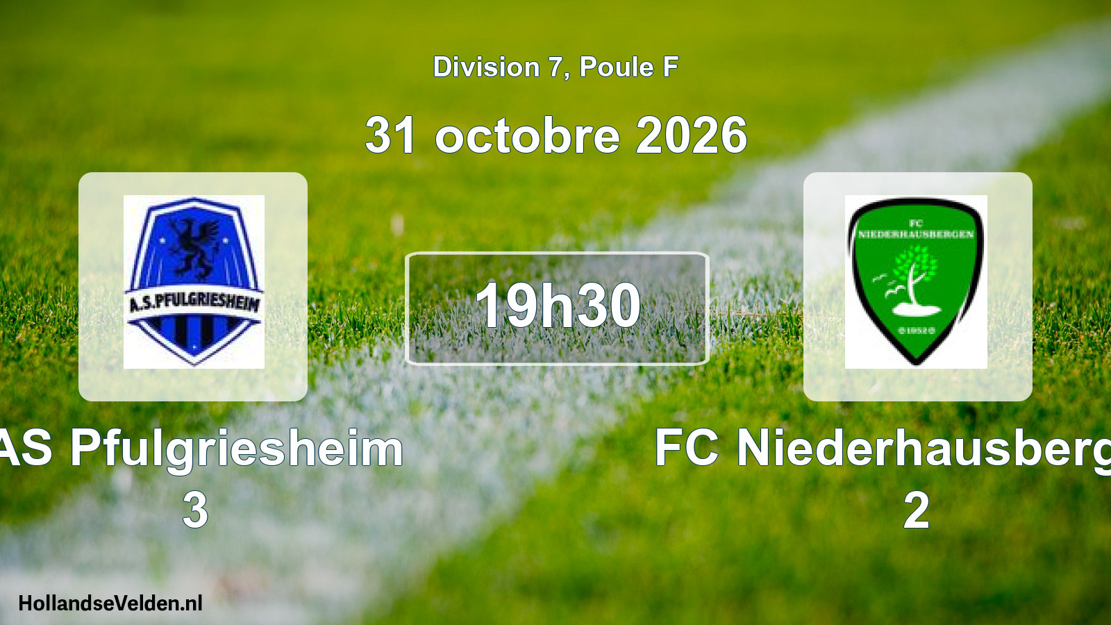 Scheduled Match: AS Pfulgriesheim 3 - FC Niederhausbergen 2 (31 October 2026)