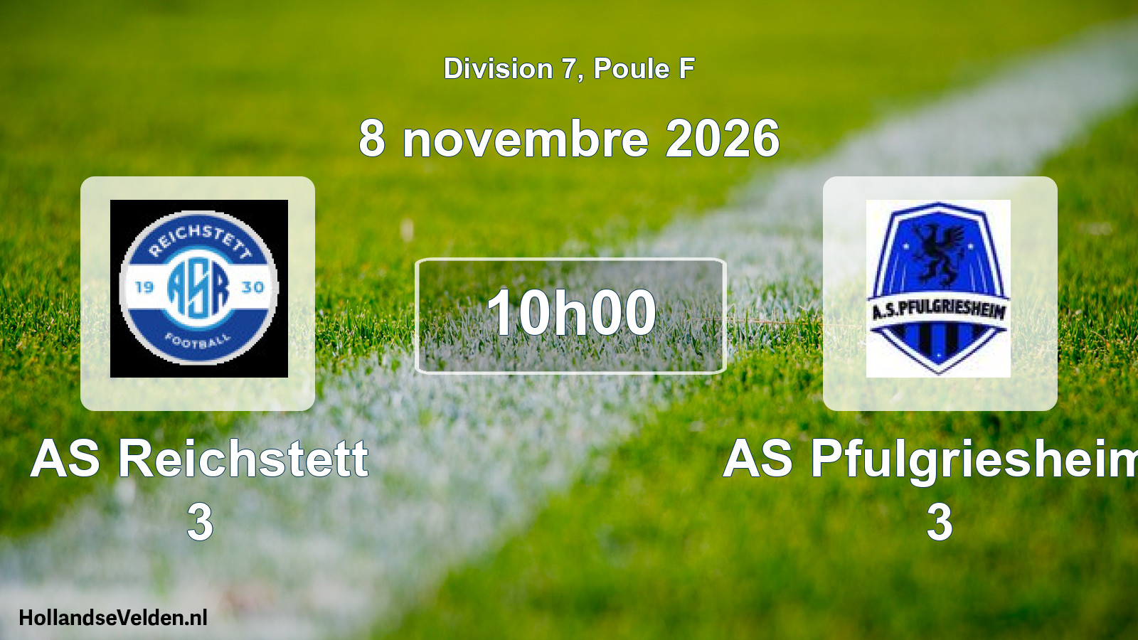 Match programmé: AS Reichstett 3 - AS Pfulgriesheim 3 (8 novembre 2026)