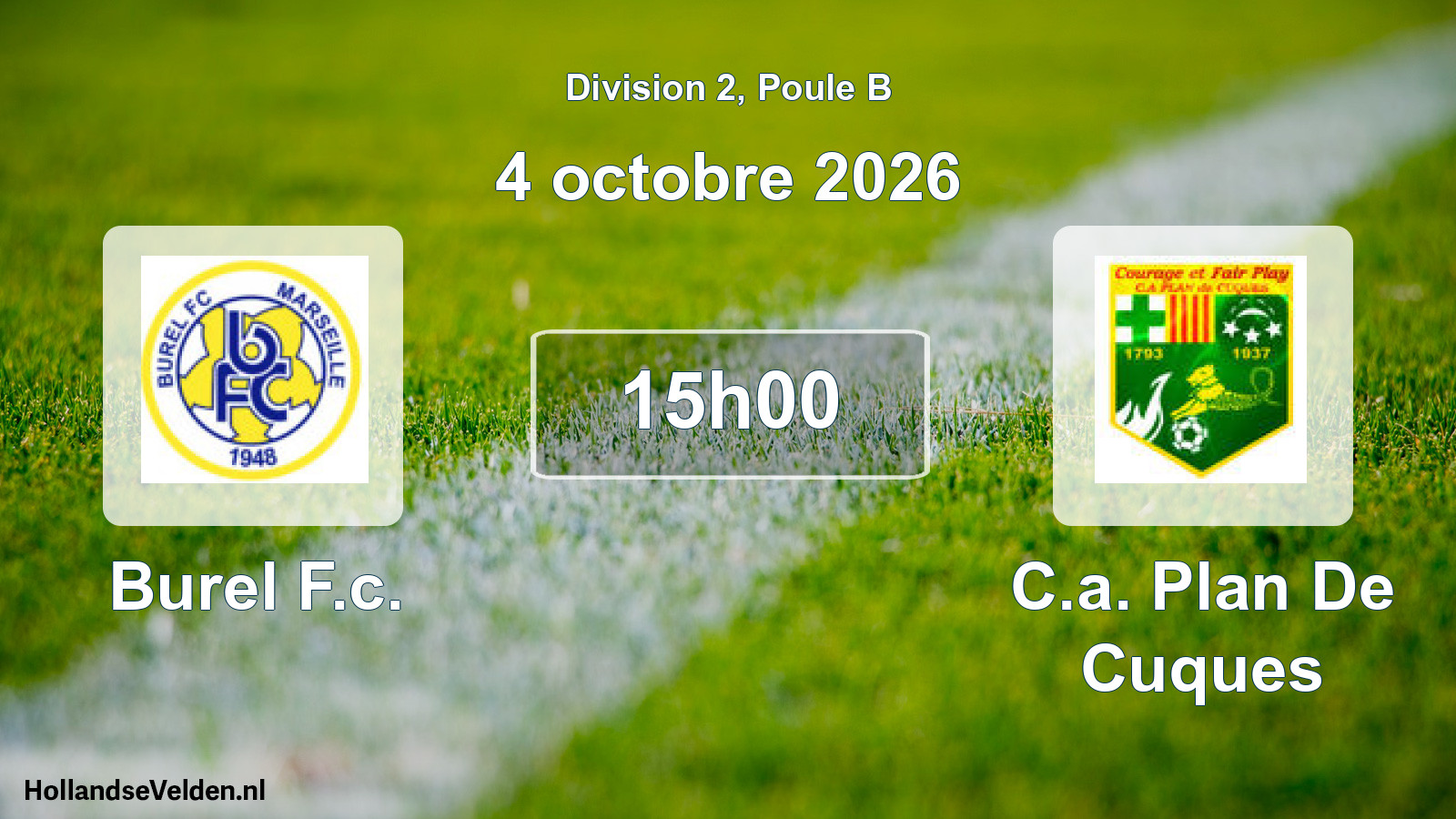 Geplande wedstrijd: Burel F.c. - C.a. Plan De Cuques (4 oktober 2026)
