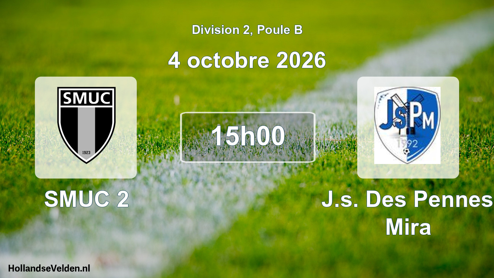 Geplande wedstrijd: SMUC 2 - J.s. Des Pennes Mira (4 oktober 2026)