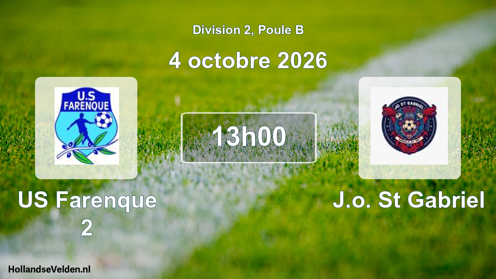 Match programmé: US Farenque 2 - J.o. St Gabriel (4 octobre 2026)