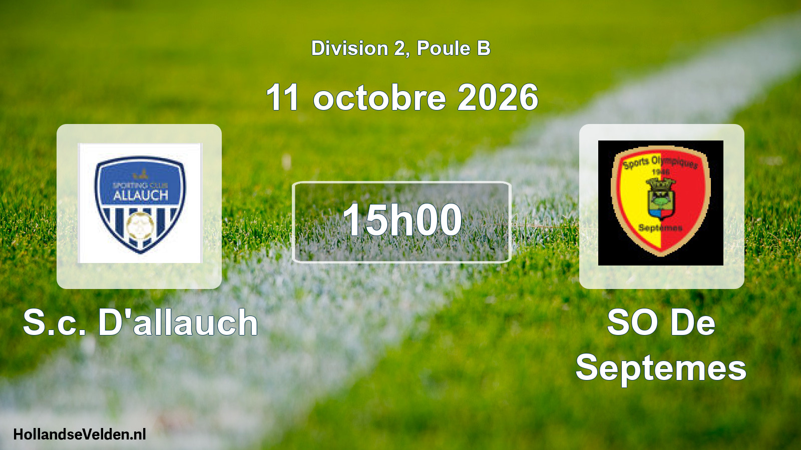 Match programmé: S.c. D'allauch - SO De Septemes (11 octobre 2026)