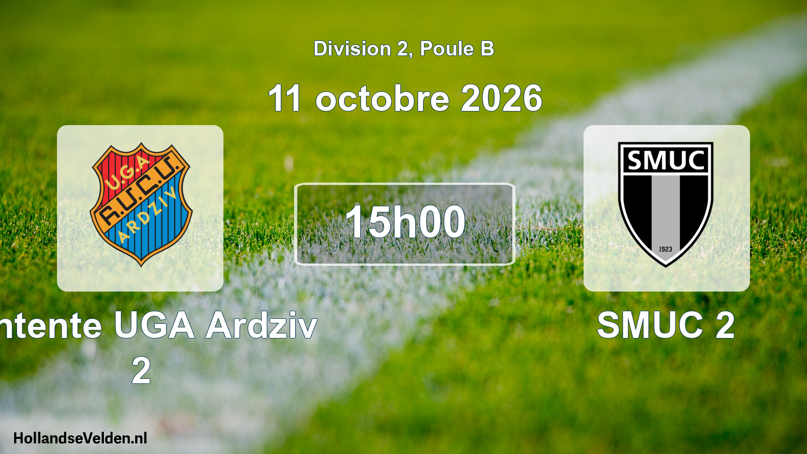 Geplande wedstrijd: Entente UGA Ardziv 2 - SMUC 2 (11 oktober 2026)