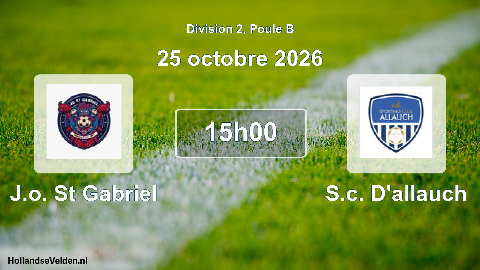 Match programmé: J.o. St Gabriel - S.c. D'allauch (25 octobre 2026)