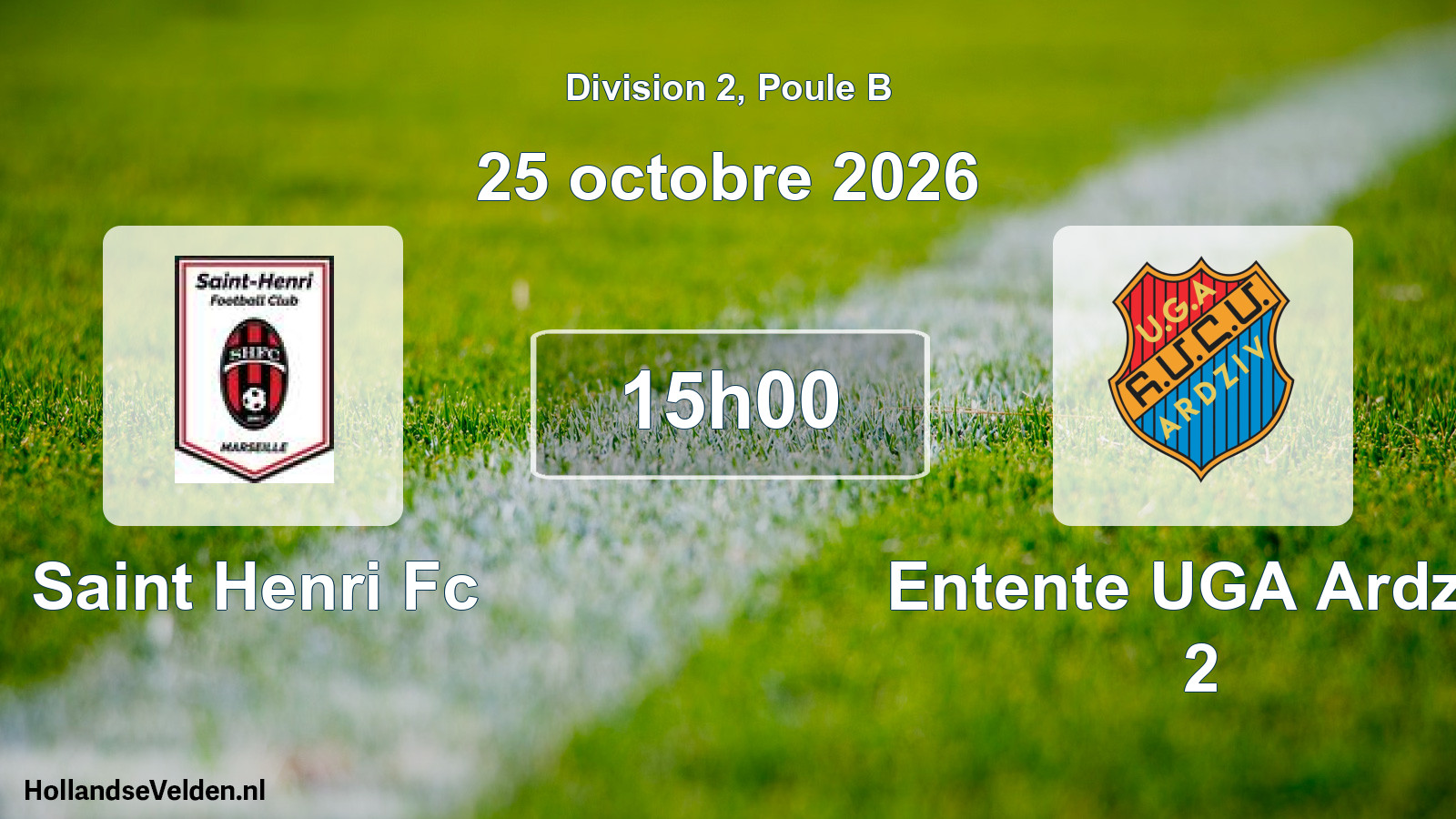 Match programmé: Saint Henri Fc - Entente UGA Ardziv 2 (25 octobre 2026)