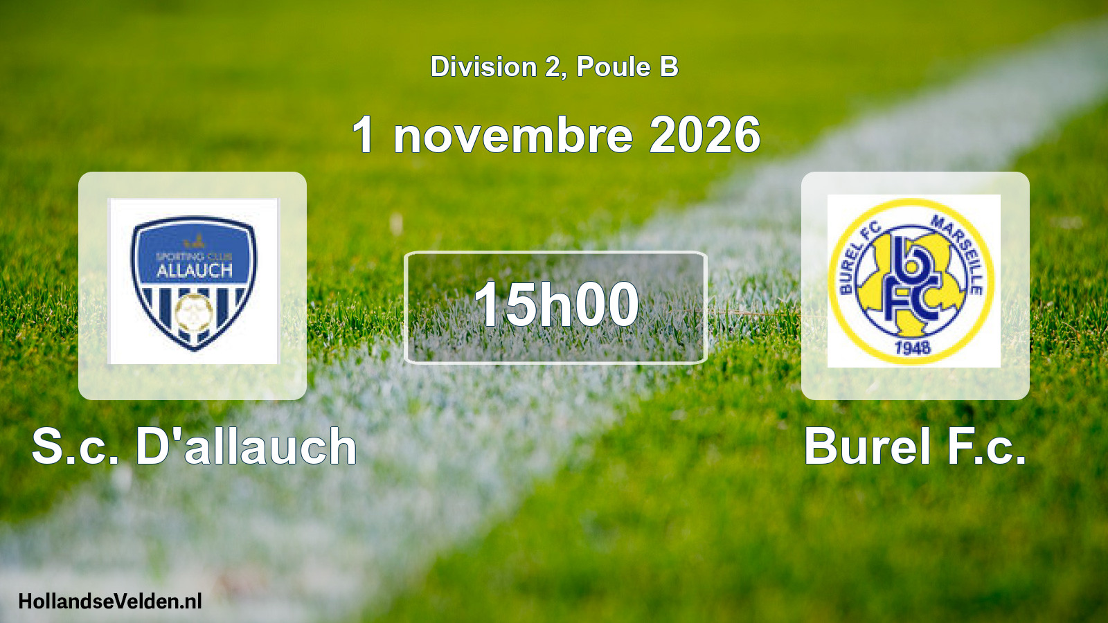 Match programmé: S.c. D'allauch - Burel F.c. (1 novembre 2026)