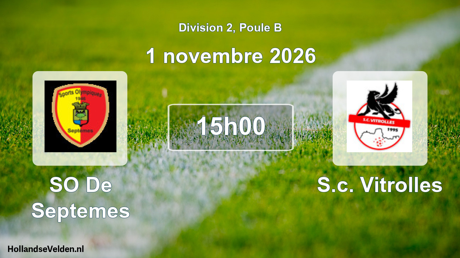 Scheduled Match: SO De Septemes - S.c. Vitrolles (1 November 2026)