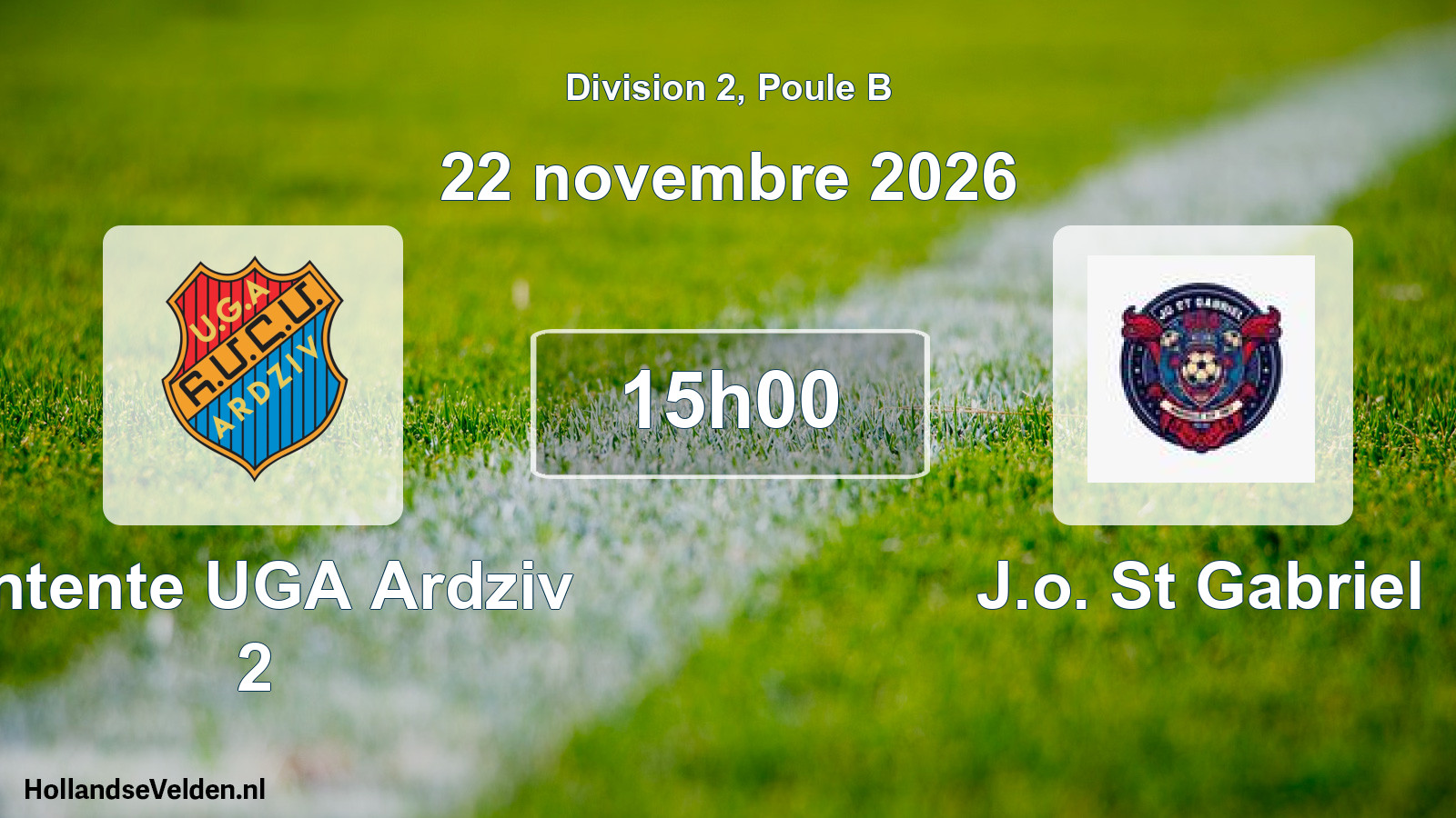 Match programmé: Entente UGA Ardziv 2 - J.o. St Gabriel (22 novembre 2026)