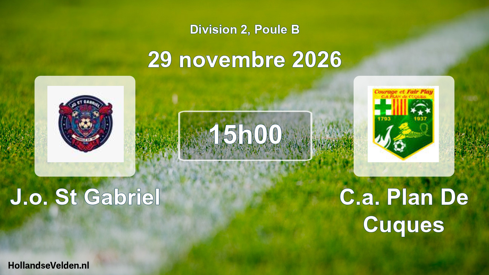 Scheduled Match: J.o. St Gabriel - C.a. Plan De Cuques (29 November 2026)