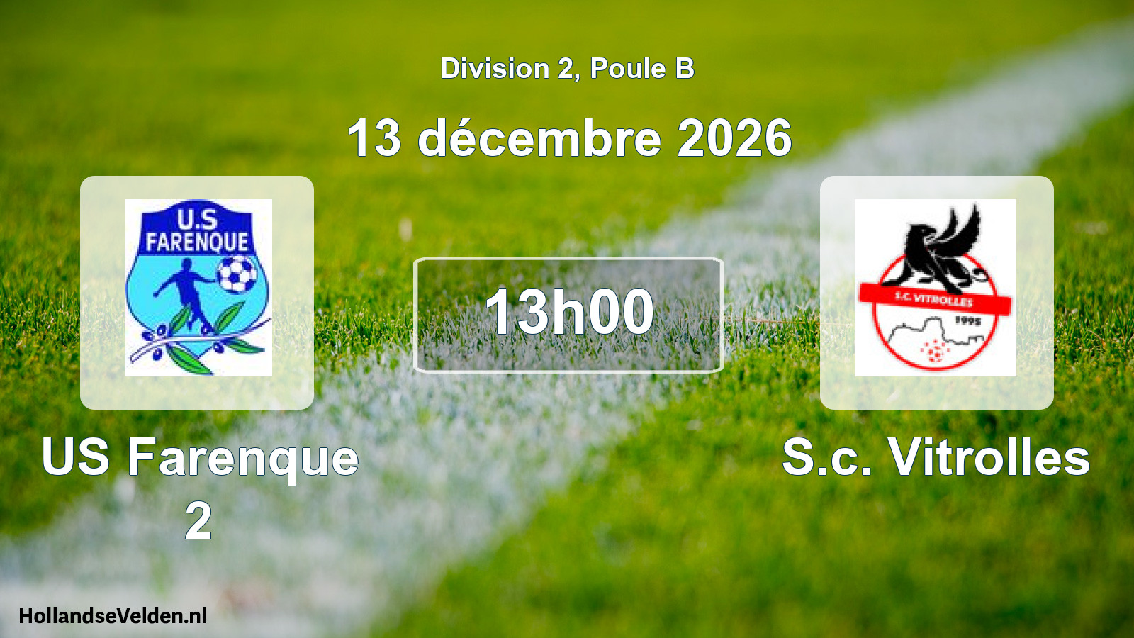 Match programmé: US Farenque 2 - S.c. Vitrolles (13 décembre 2026)