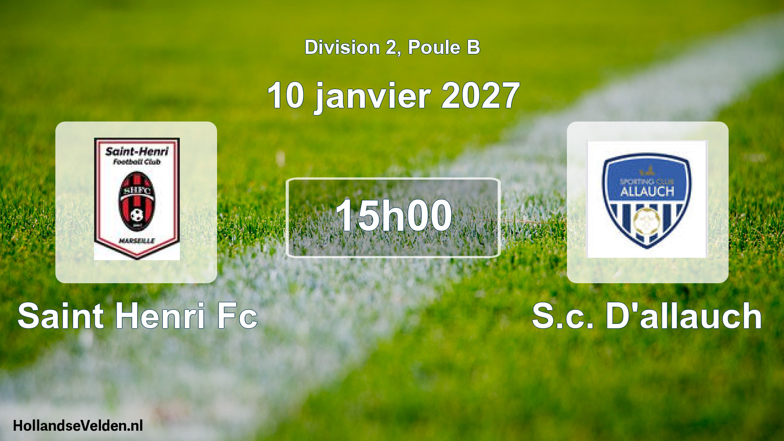 Match programmé: Saint Henri Fc - S.c. D'allauch (10 janvier 2027)