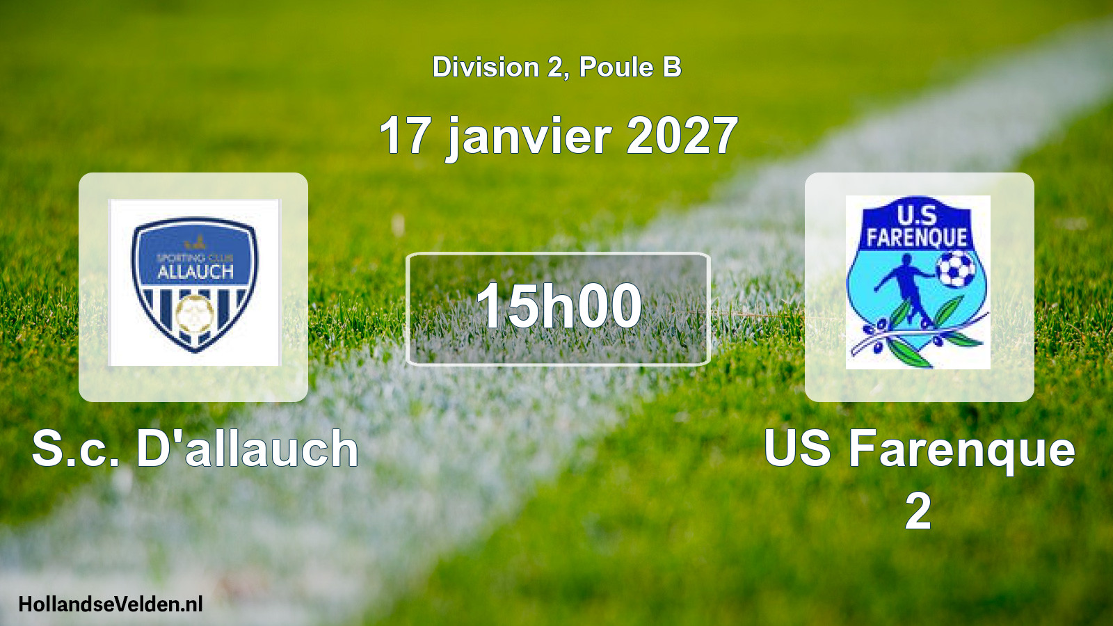 Scheduled Match: S.c. D'allauch - US Farenque 2 (17 January 2027)