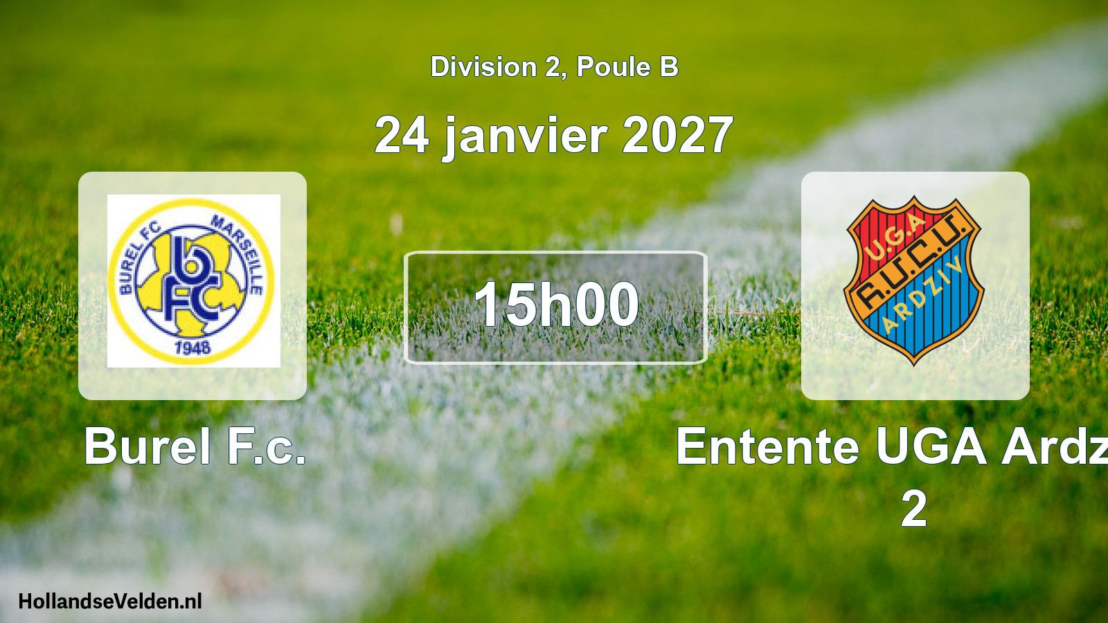 Match programmé: Burel F.c. - Entente UGA Ardziv 2 (24 janvier 2027)