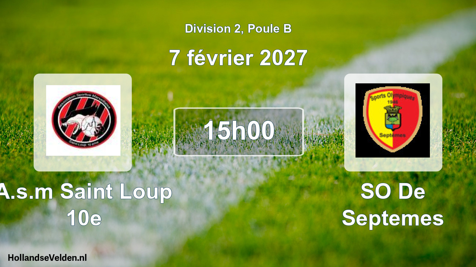 Geplande wedstrijd: A.s.m Saint Loup 10e - SO De Septemes (7 februari 2027)