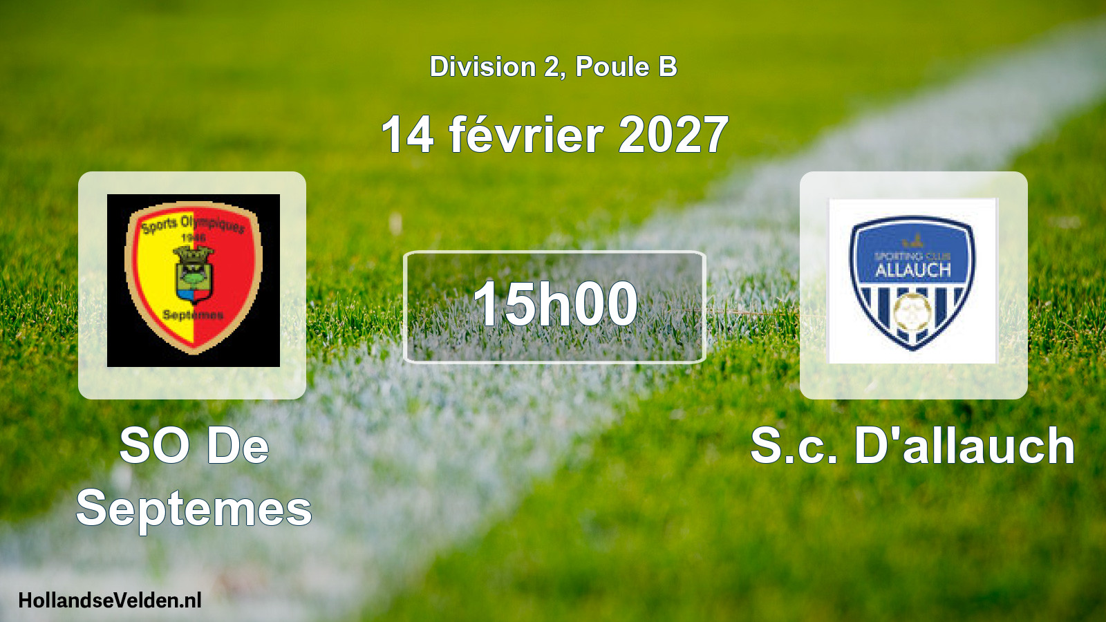 Match programmé: SO De Septemes - S.c. D'allauch (14 février 2027)