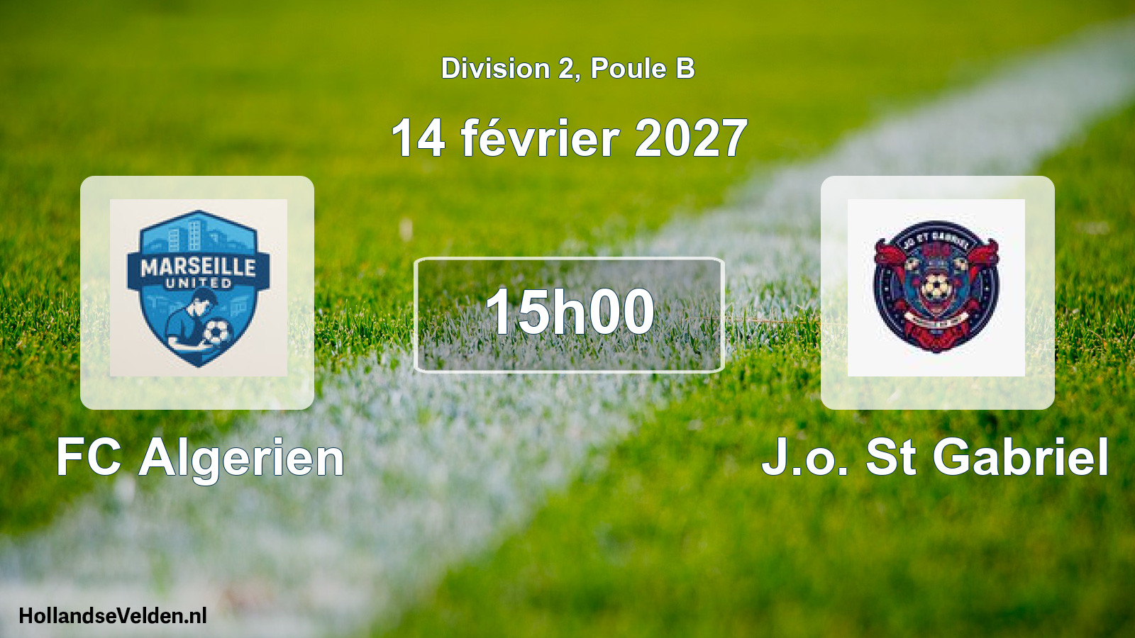 Geplande wedstrijd: FC Algerien - J.o. St Gabriel (14 februari 2027)
