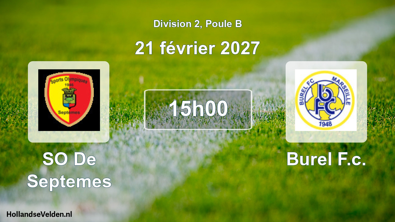 Match programmé: SO De Septemes - Burel F.c. (21 février 2027)