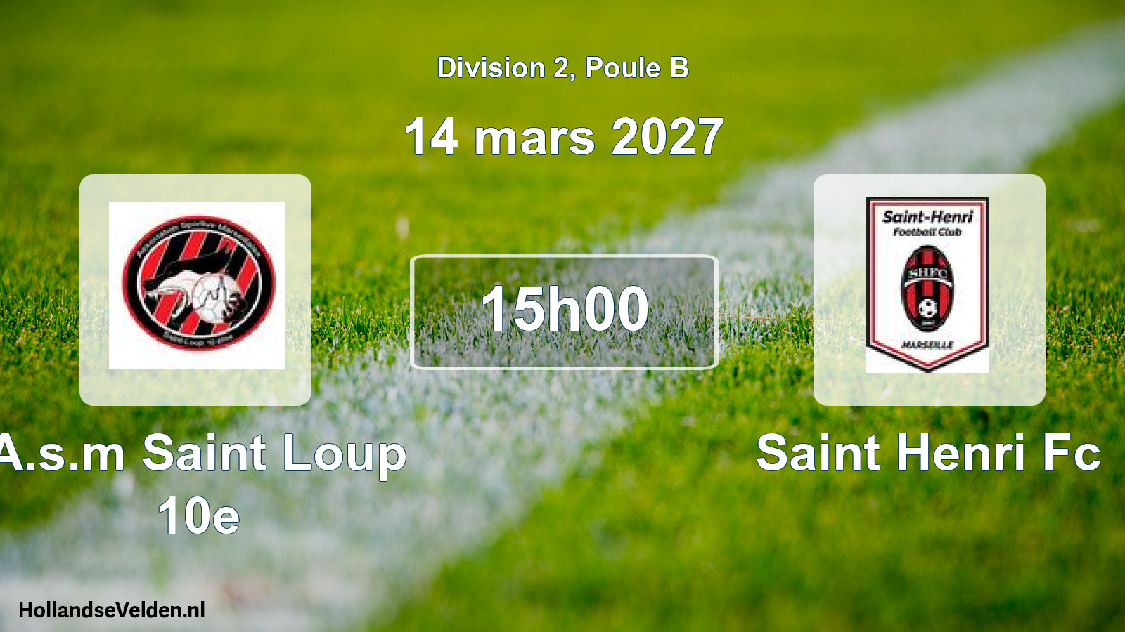 Geplande wedstrijd: A.s.m Saint Loup 10e - Saint Henri Fc (14 maart 2027)
