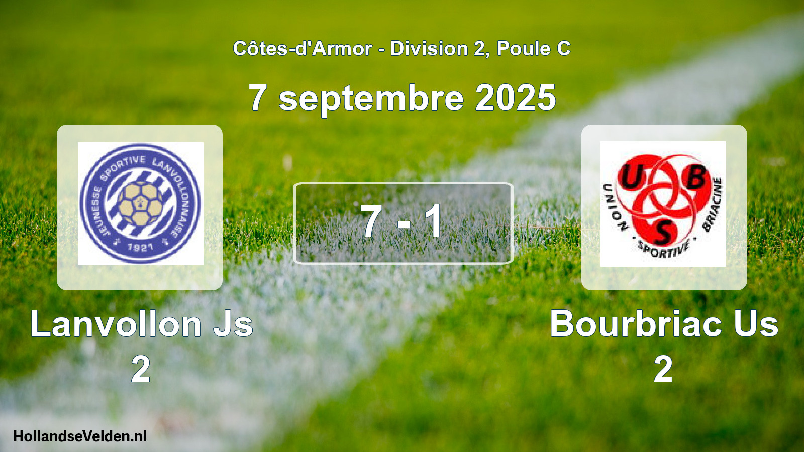 Total number of matches played: Lanvollon Js 2 - Bourbriac Us 2 7 - 1 (7 September 2025)