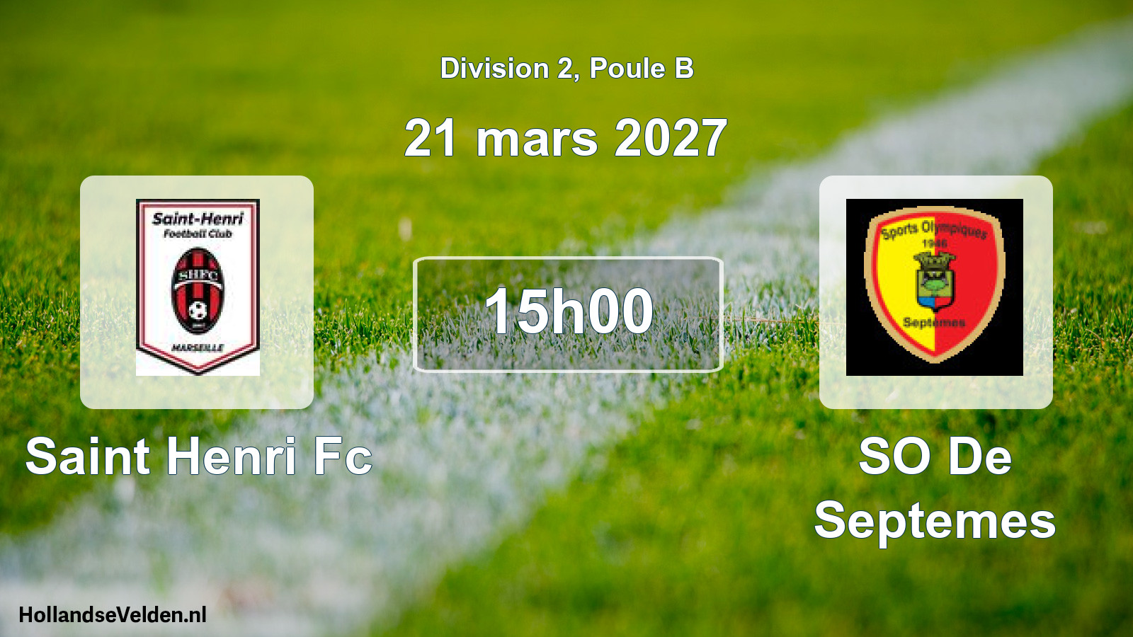 Match programmé: Saint Henri Fc - SO De Septemes (21 mars 2027)