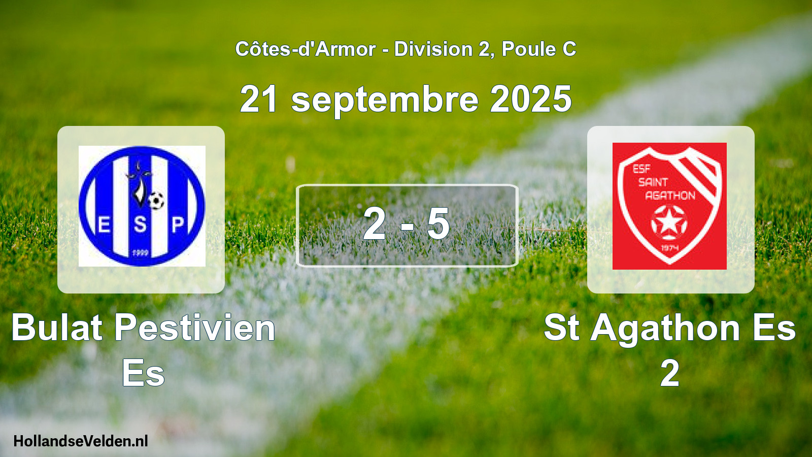 Gespeelde wedstrijd: Bulat Pestivien Es - St Agathon Es 2 2 - 5 (21 september 2025)