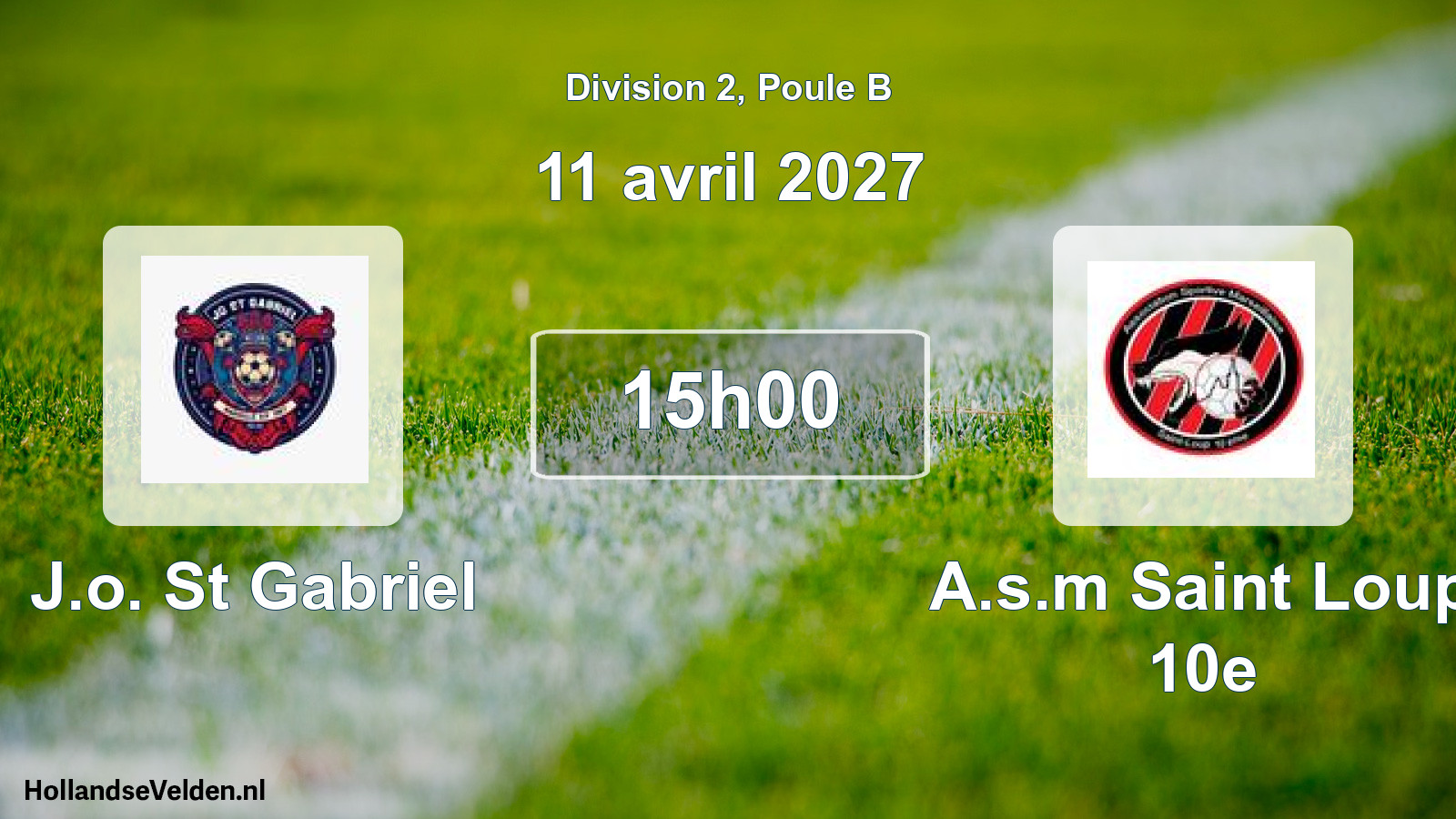 Match programmé: J.o. St Gabriel - A.s.m Saint Loup 10e (11 avril 2027)