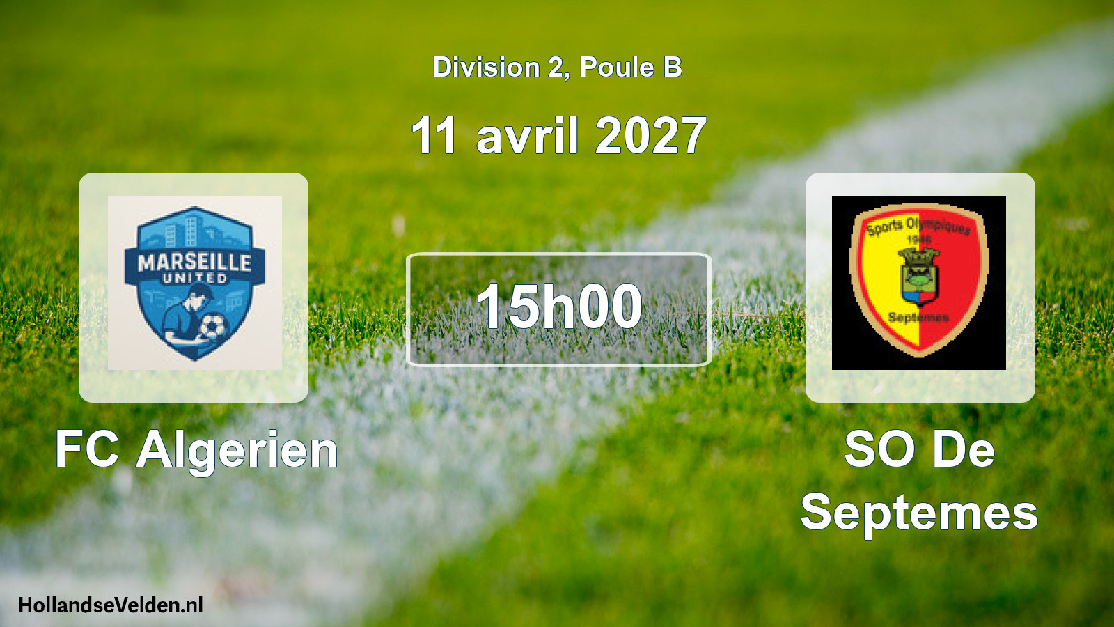 Scheduled Match: FC Algerien - SO De Septemes (11 April 2027)