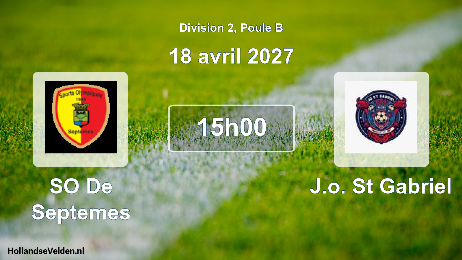 Match programmé: SO De Septemes - J.o. St Gabriel (18 avril 2027)