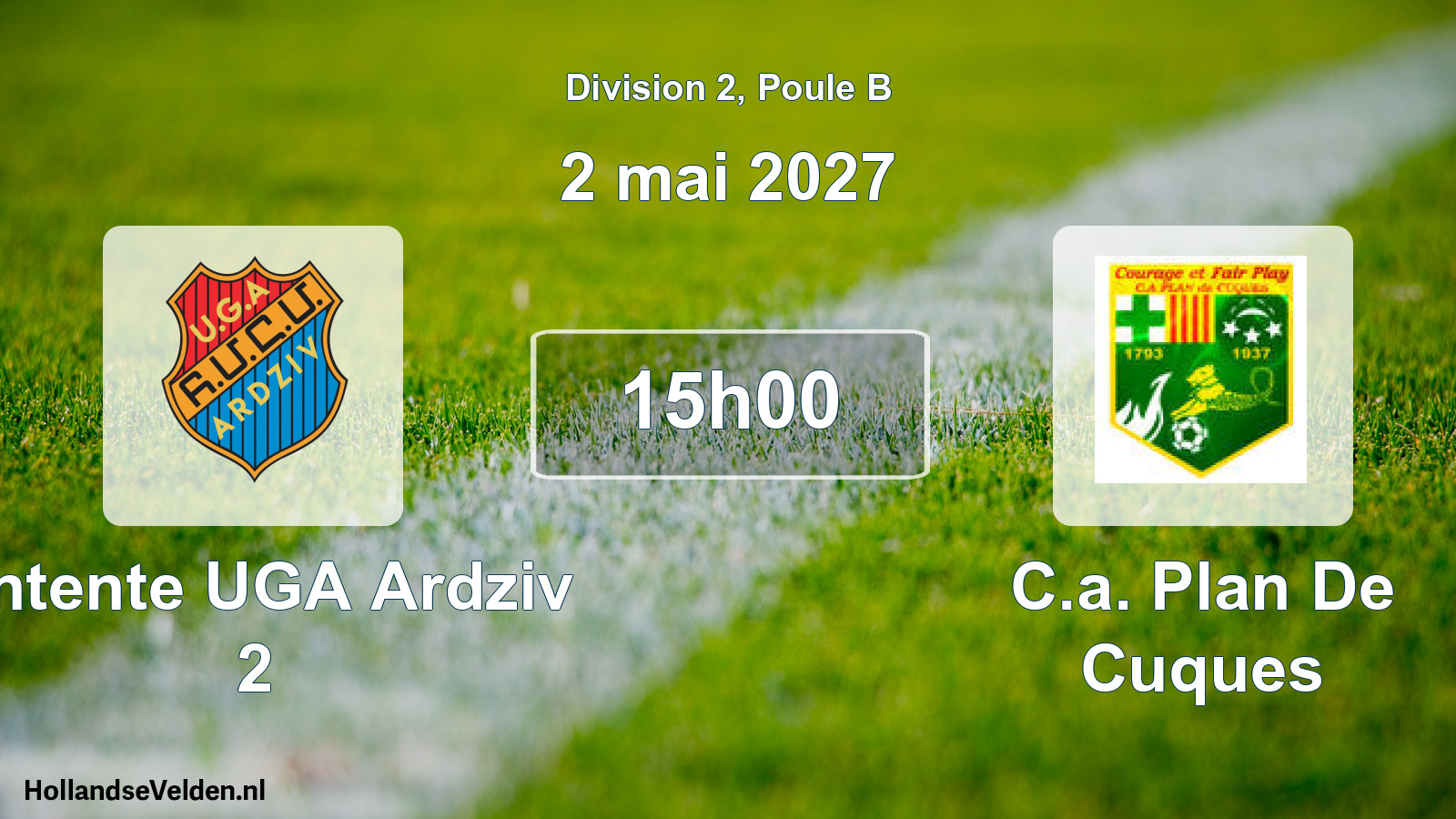 Scheduled Match: Entente UGA Ardziv 2 - C.a. Plan De Cuques (2 May 2027)