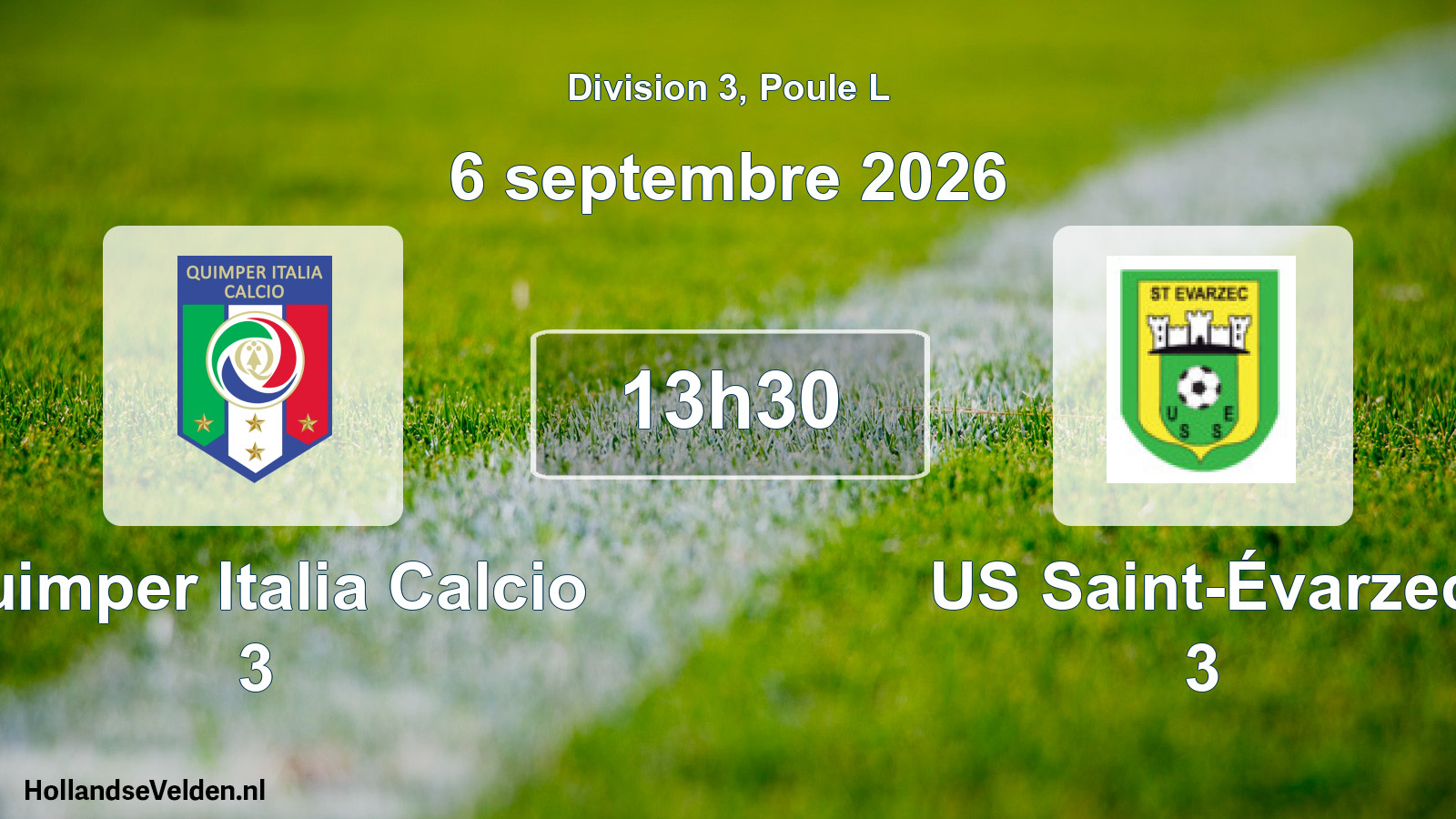 Scheduled Match: Quimper Italia Calcio 3 - US Saint-Évarzec 3 (6 September 2026)