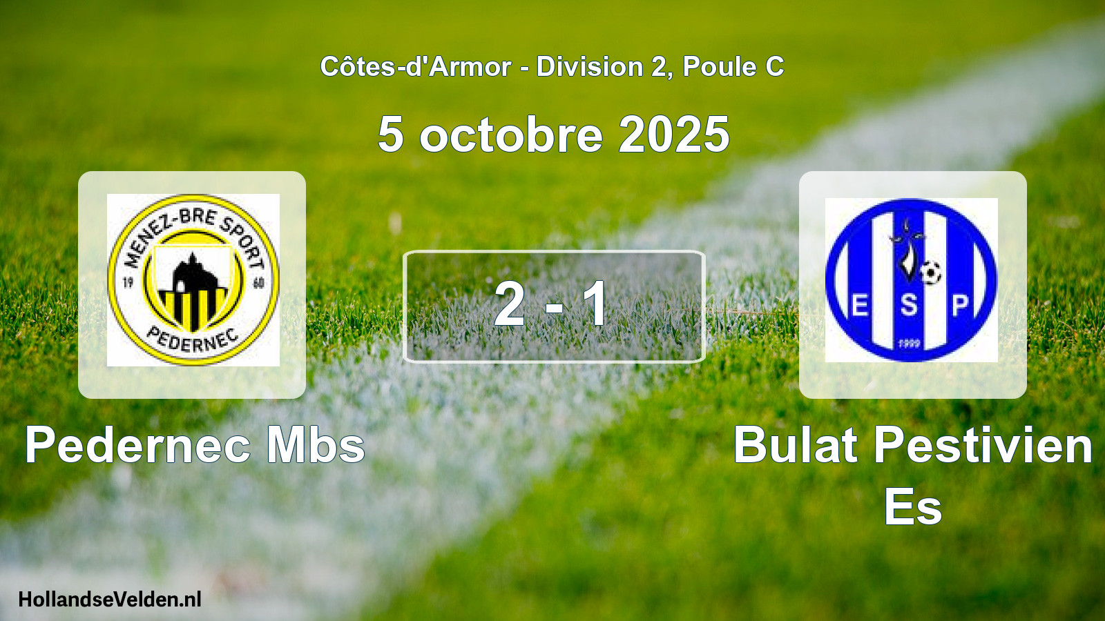 Gespeelde wedstrijd: Pedernec Mbs - Bulat Pestivien Es 2 - 1 (5 oktober 2025)