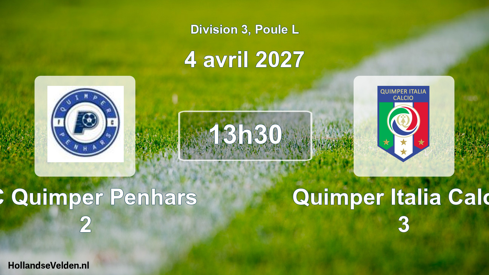 Match programmé: FC Quimper Penhars 2 - Quimper Italia Calcio 3 (4 avril 2027)
