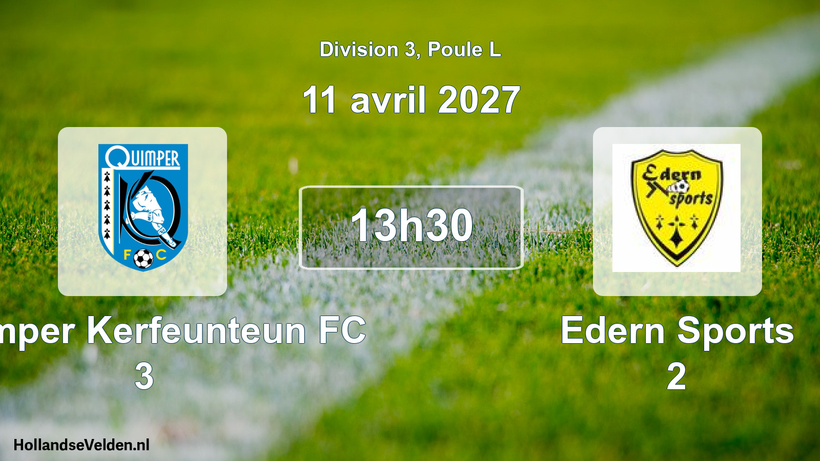 Match programmé: Quimper Kerfeunteun FC 3 - Edern Sports 2 (11 avril 2027)