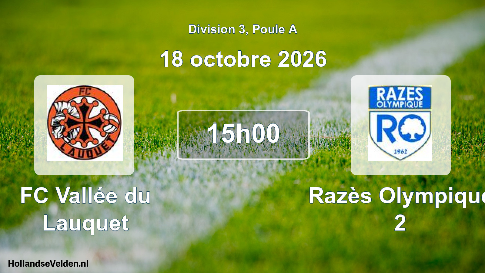 Match programmé: FC Vallée du Lauquet - Razès Olympique 2 (18 octobre 2026)