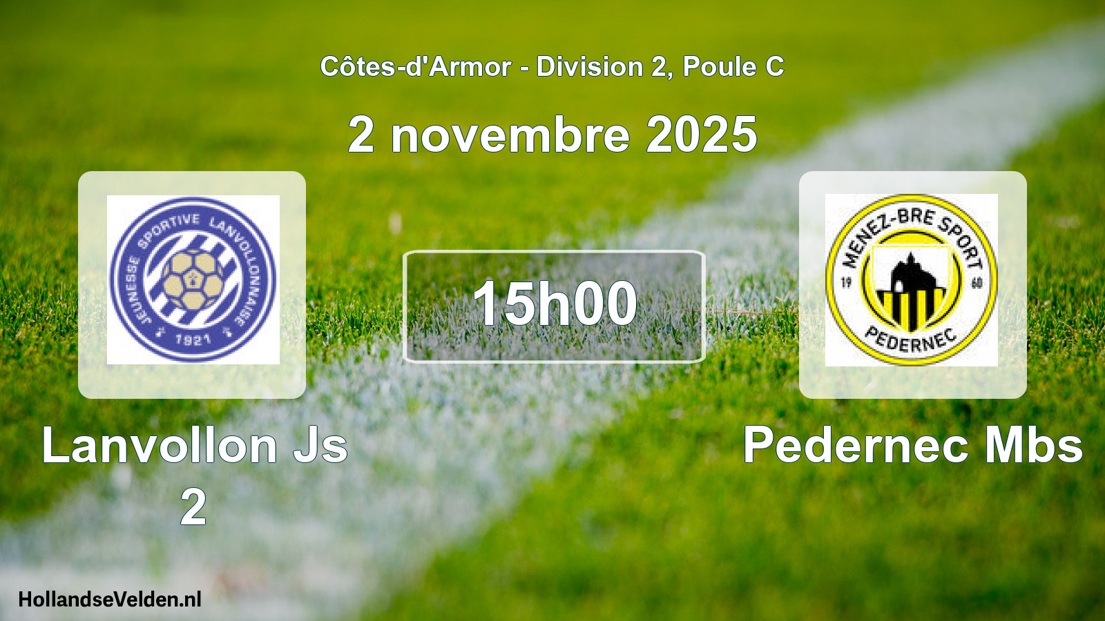 Geplande wedstrijd: Lanvollon Js 2 - Pedernec Mbs (2 novembre 2025)