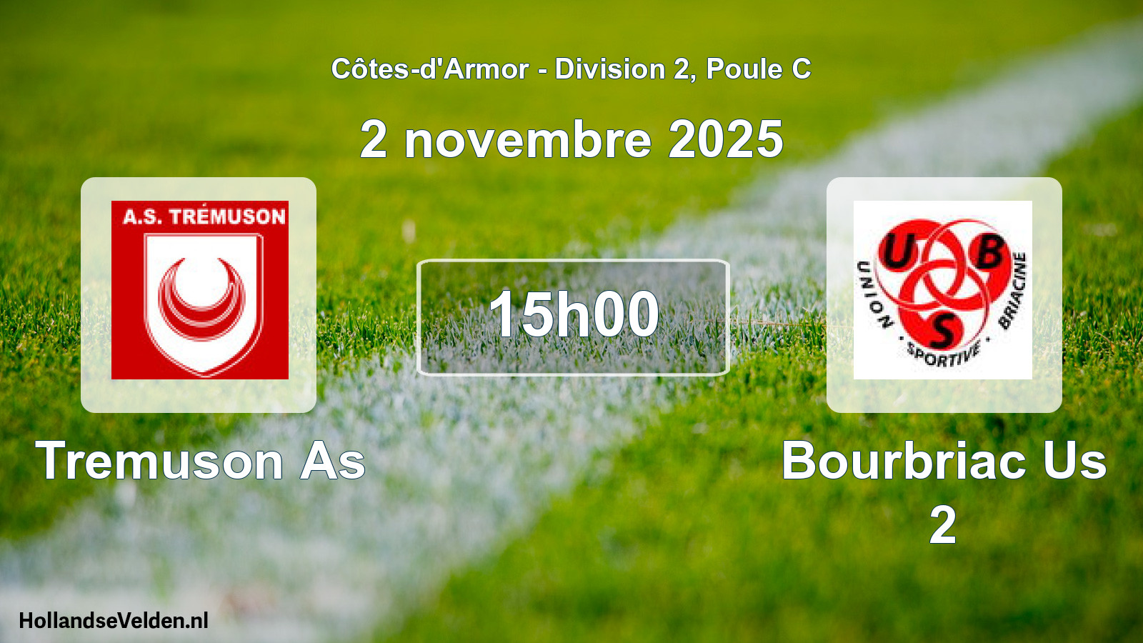 Geplande wedstrijd: Tremuson As - Bourbriac Us 2 (2 novembre 2025)